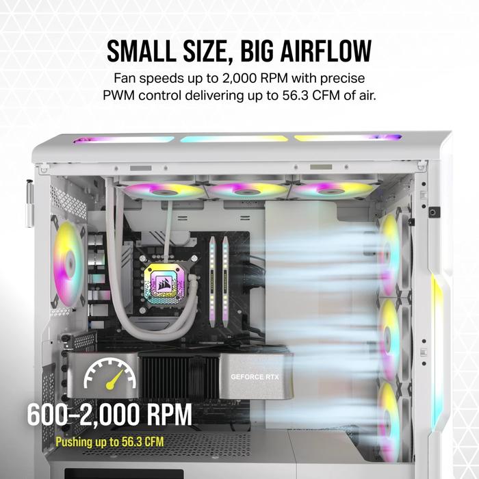 CORSAIR iCUE AF120 RGB SLIM 120mm PWM Fluid Dynamic Bearing Fan Twin Pack