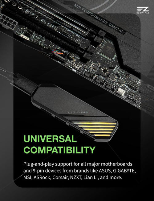EZDIY-FAB MH01 Internal USB 2.0 9-Pin Hub 4-Port Header Expansion