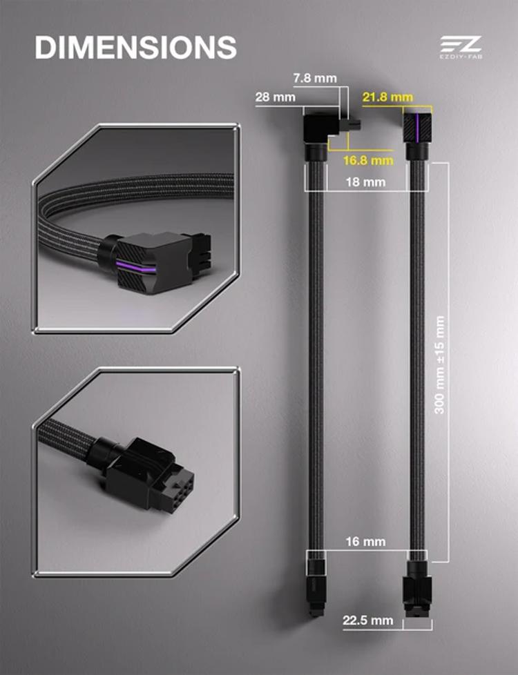 EZDIY-FAB UNIFAS ARGB 12V-2×6 GPU Power Extension Cable
