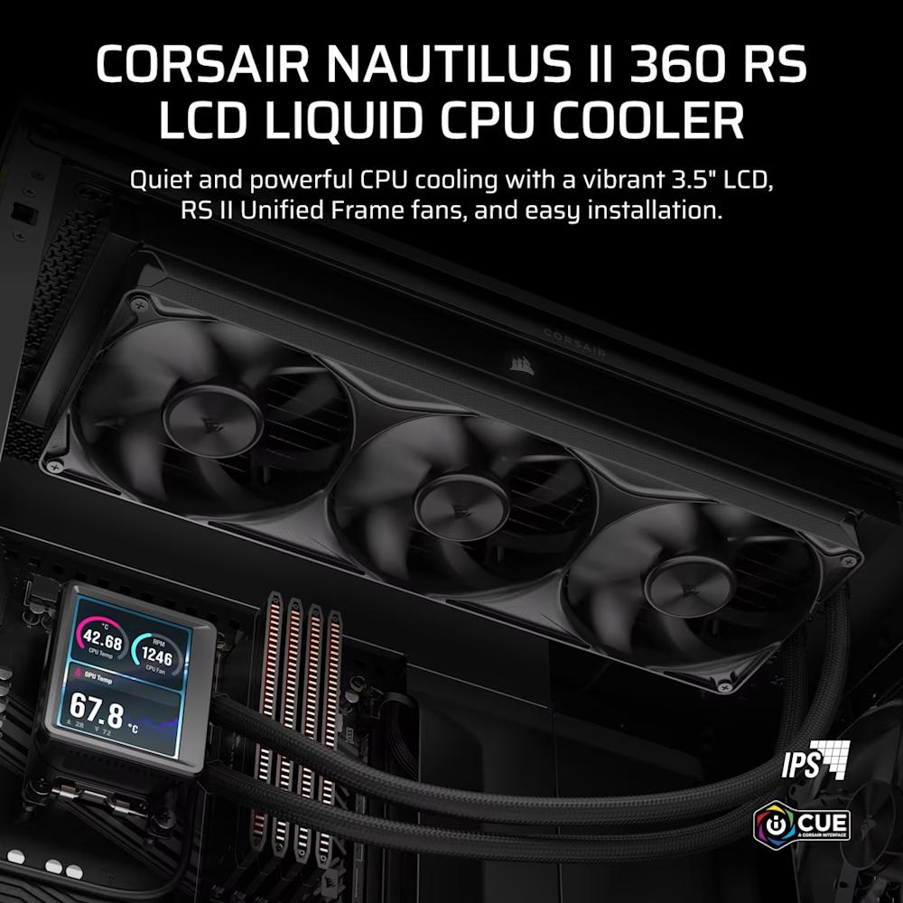 CORSAIR NAUTILUS II 360 RS LCD Liquid CPU Cooler