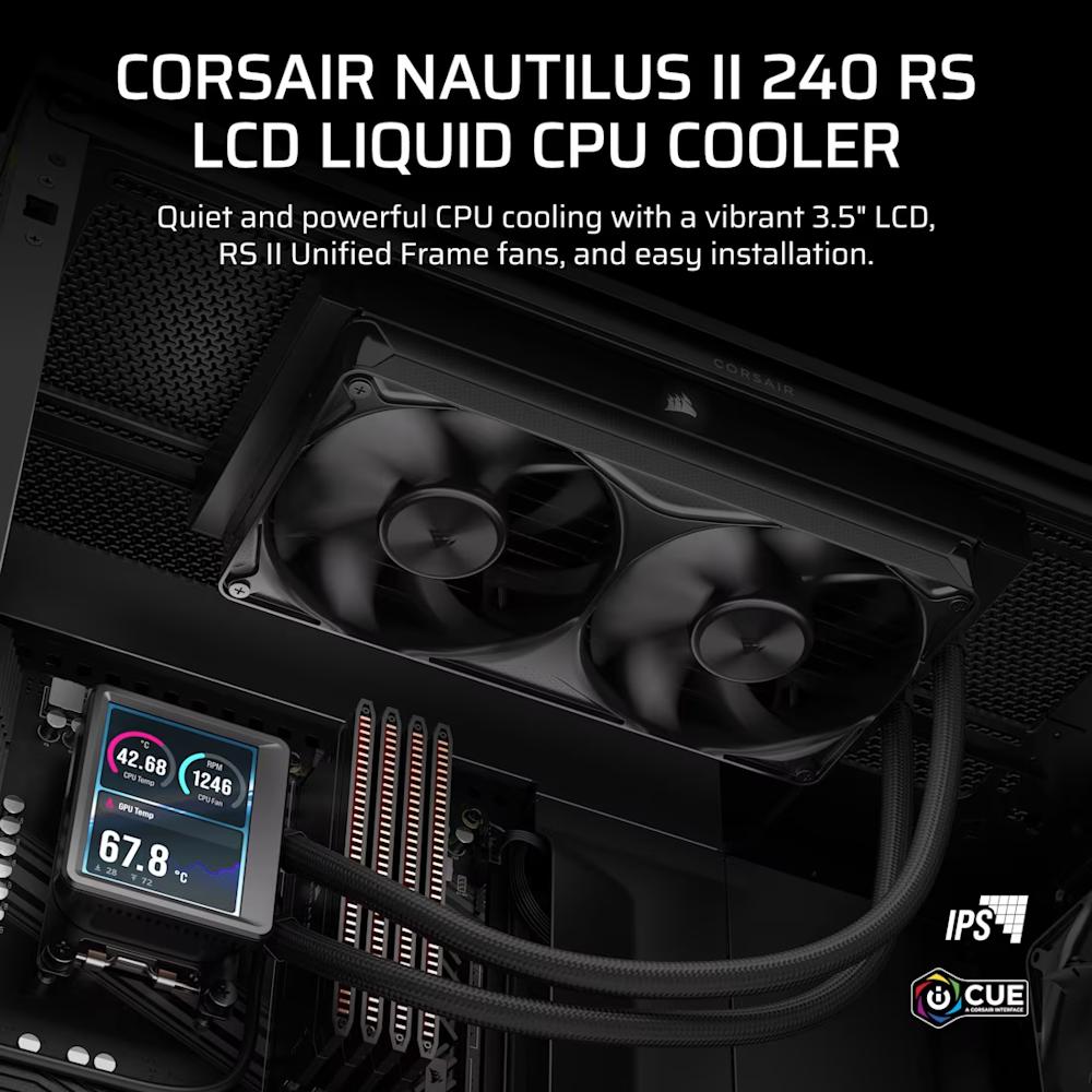 CORSAIR NAUTILUS II 240 RS LCD Liquid CPU Cooler