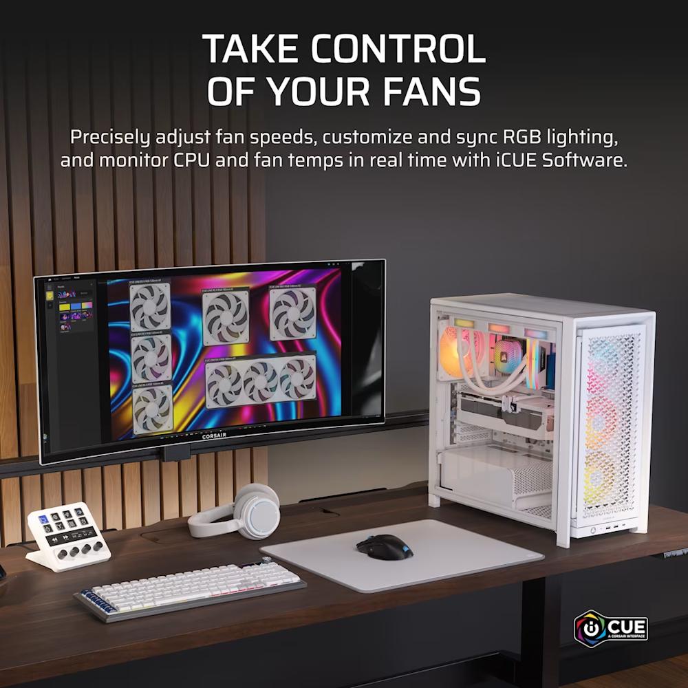 CORSAIR iCUE LINK RX360 II Unified Frame RGB PWM PC Fans Starter Kit with iCUE LINK System Hub