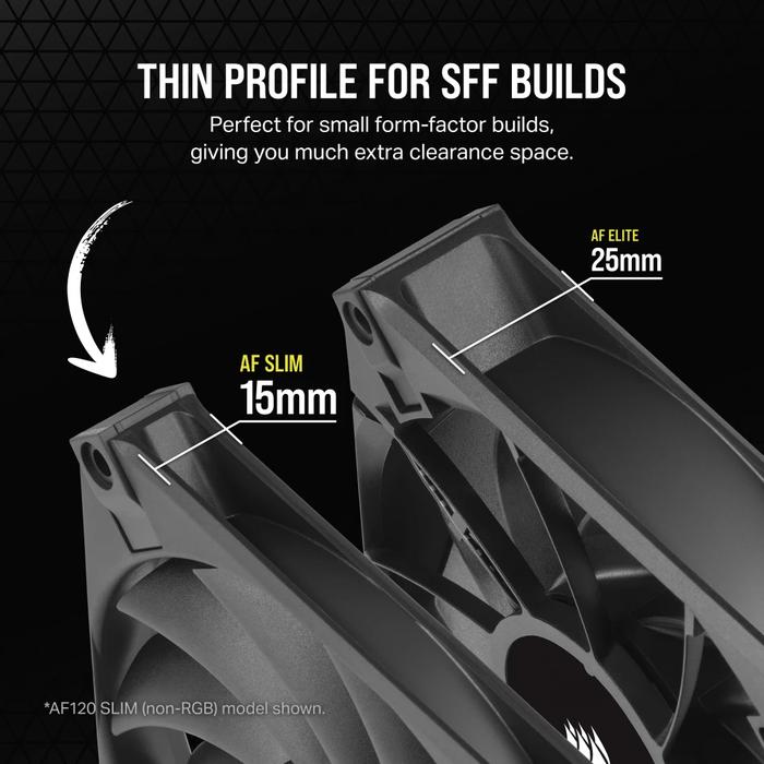 CORSAIR iCUE AF120 RGB SLIM 120mm PWM Fluid Dynamic Bearing Fan Twin Pack