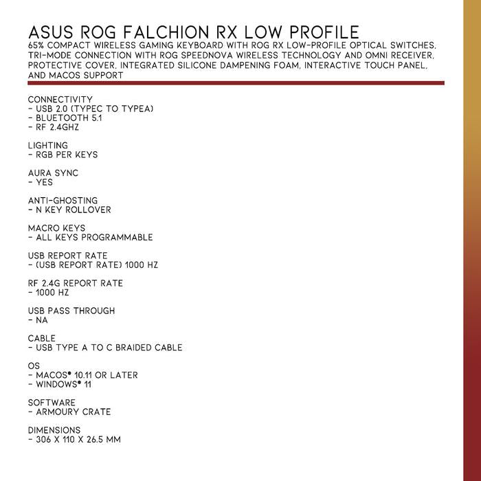 ASUS ROG Falchion RX Low Profile Gaming Keyboard