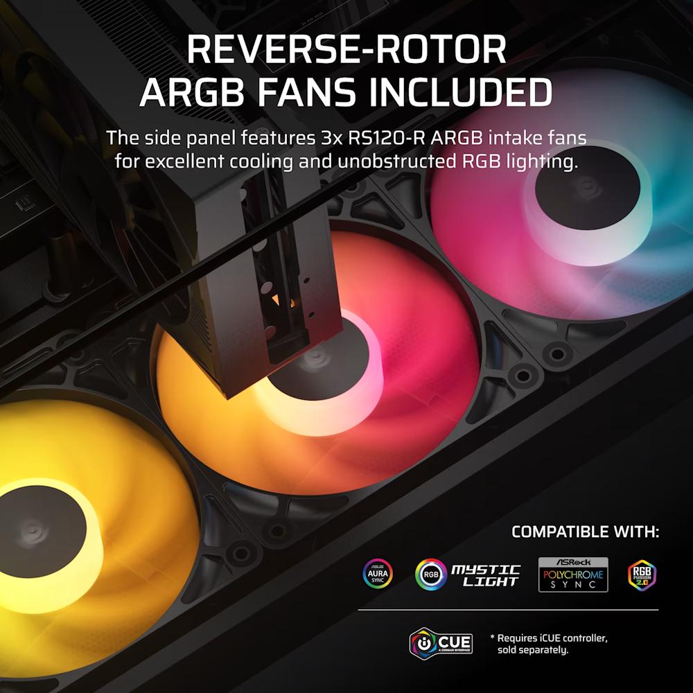 CORSAIR 2800X RS-R ARGB PANORAMIC GLASS Micro-ATX PC Case