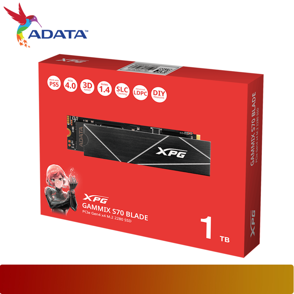 ADATA XPG GAMMIX S70 BLADE 1TB PCIe Gen4x4 M.2 2280 Solid State Drive