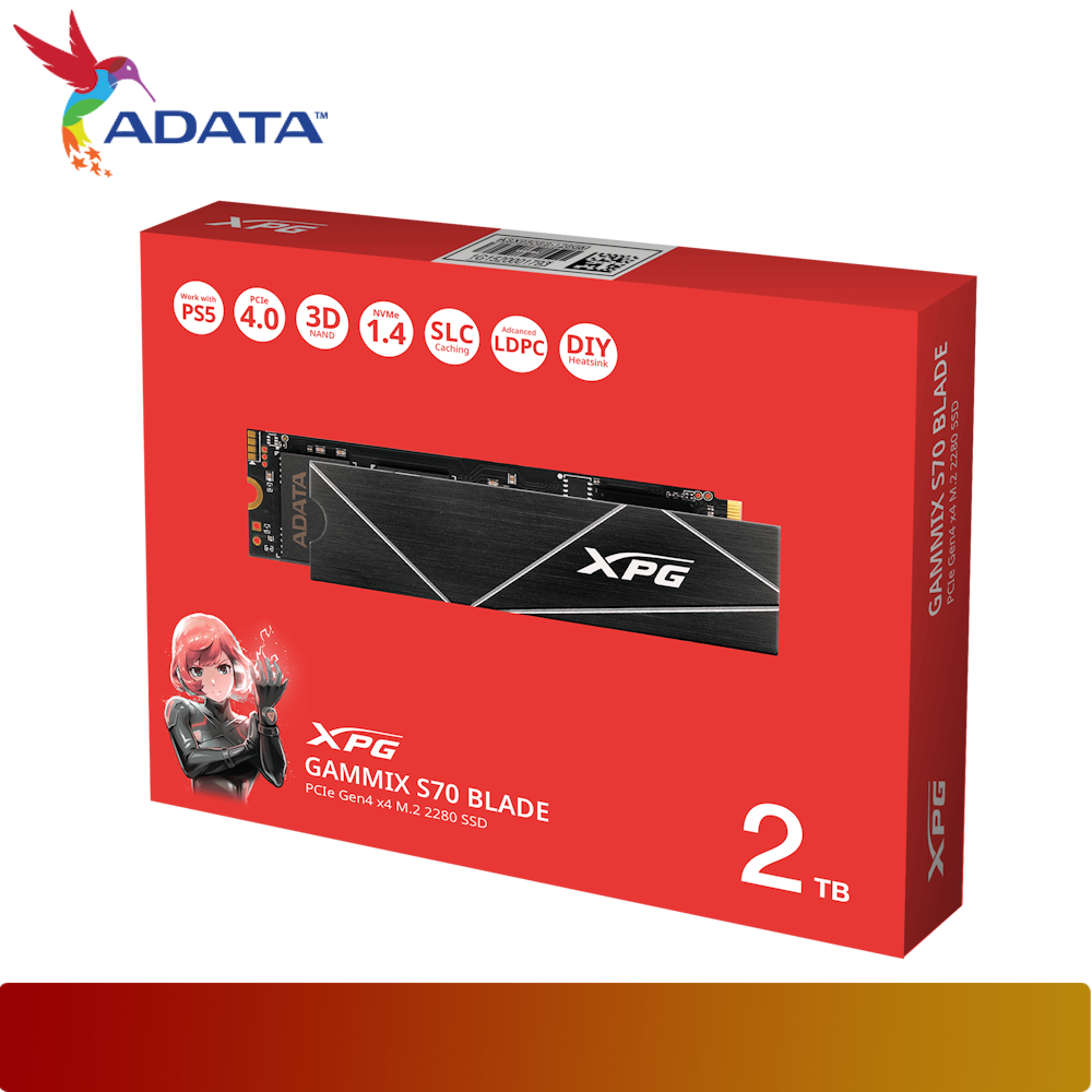 ADATA XPG GAMMIX S70 BLADE 2TB PCIe Gen4x4 M.2 2280 Solid State Drive