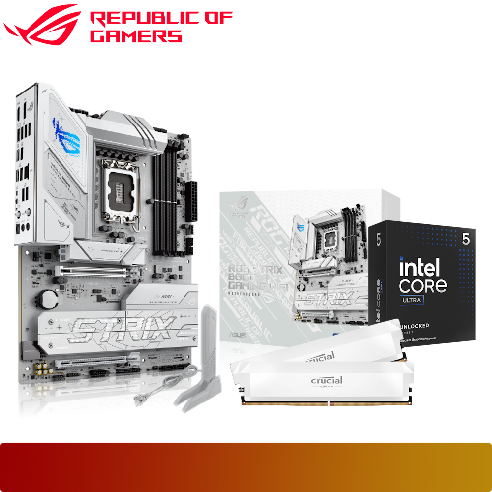 CPU Motherboard Memory Combo - Intel Ultra 5 245KF Bundle With ROG STRIX B860-A GAMING WIFI and  Crucial CP2K16G64C38U5W