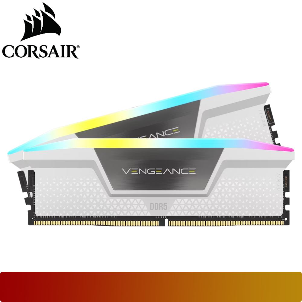 CORSAIR VENGEANCE RGB 32GB (2x16GB) DDR5 5200MT/s Kit CL40 White