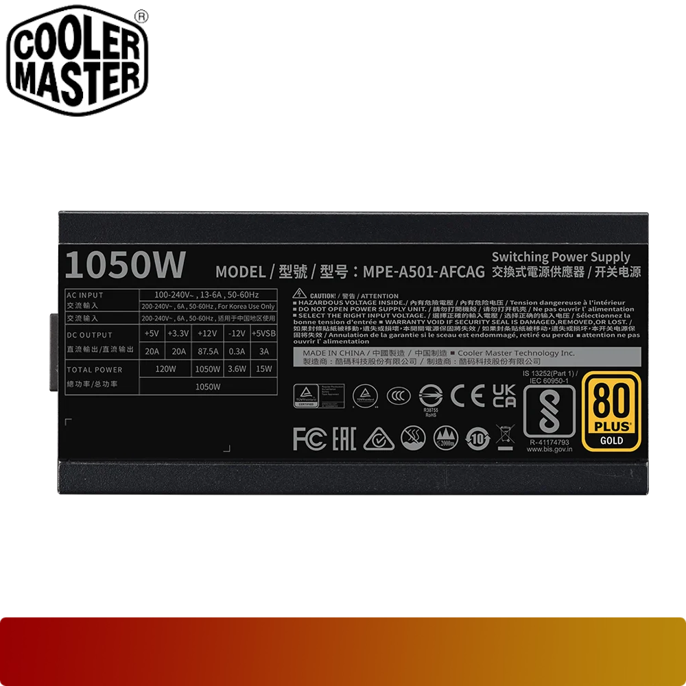 COOLER MASTER MWE Gold 1050 V2 ATX 3.1 Fully Modular