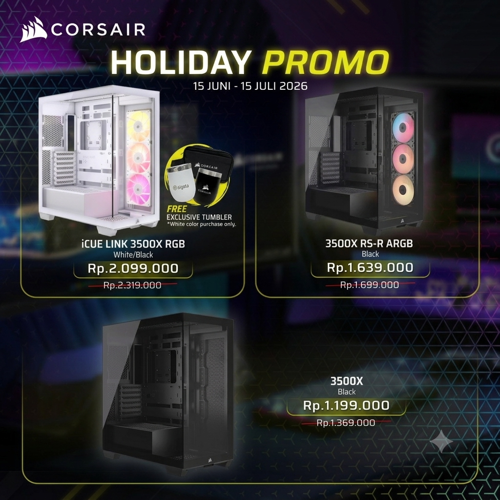 CORSAIR 3500X RS-R ARGB Mid-Tower PC Case