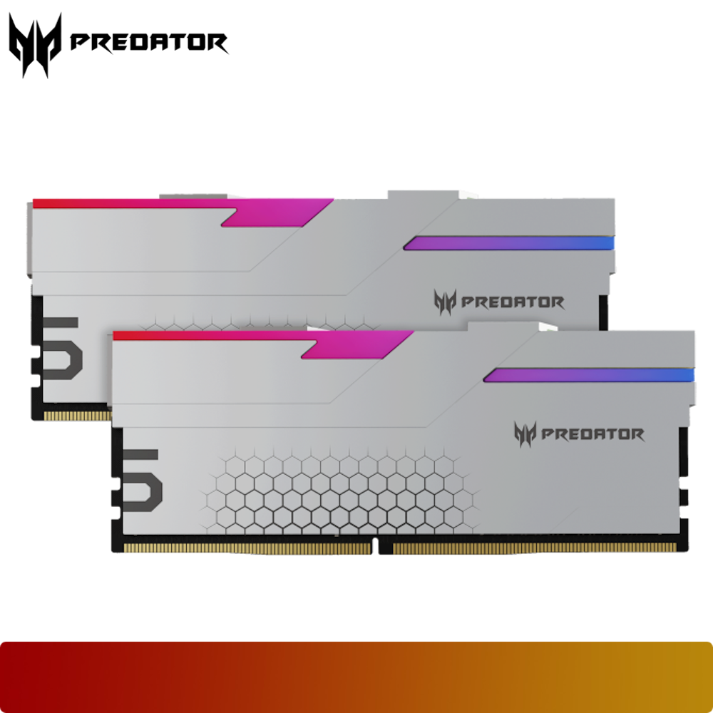 PREDATOR Hermes RGB 48GB (2x24GB) DDR5 6800MT/s Kit CL34 Silver