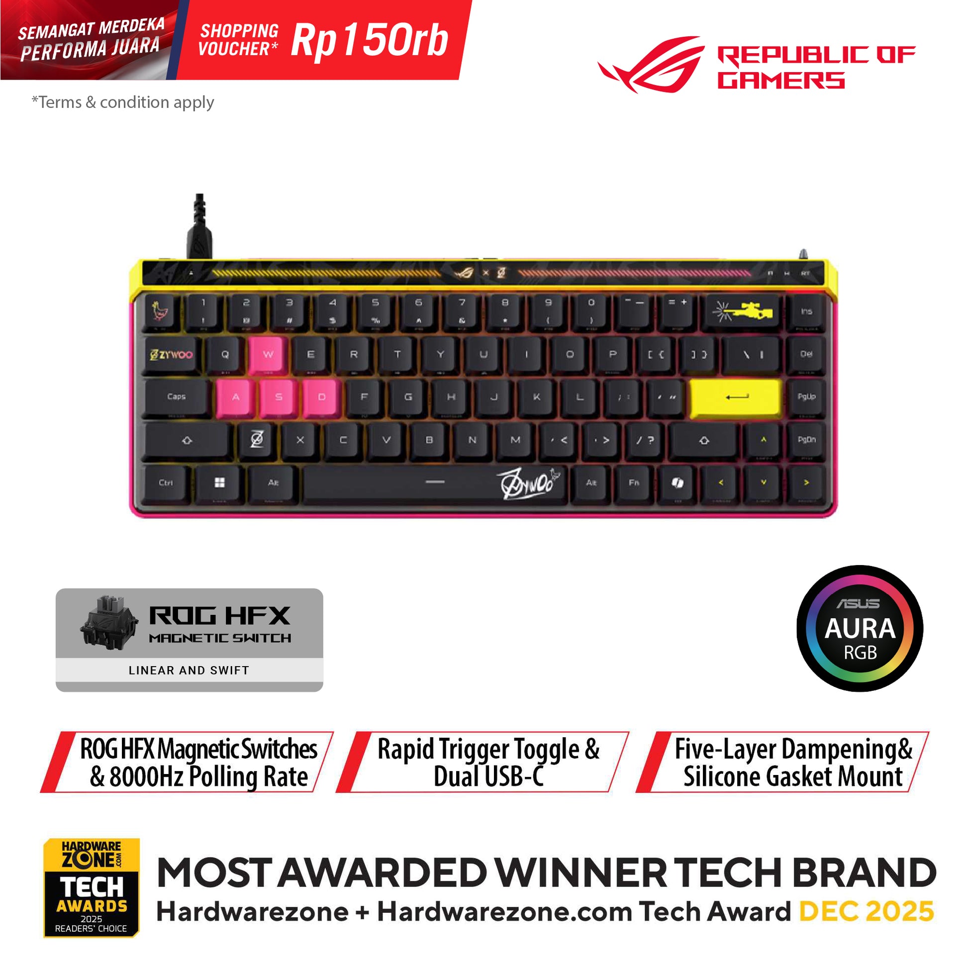 ASUS ROG Falchion Ace HFX ZywOo Edition Gaming Keyboard