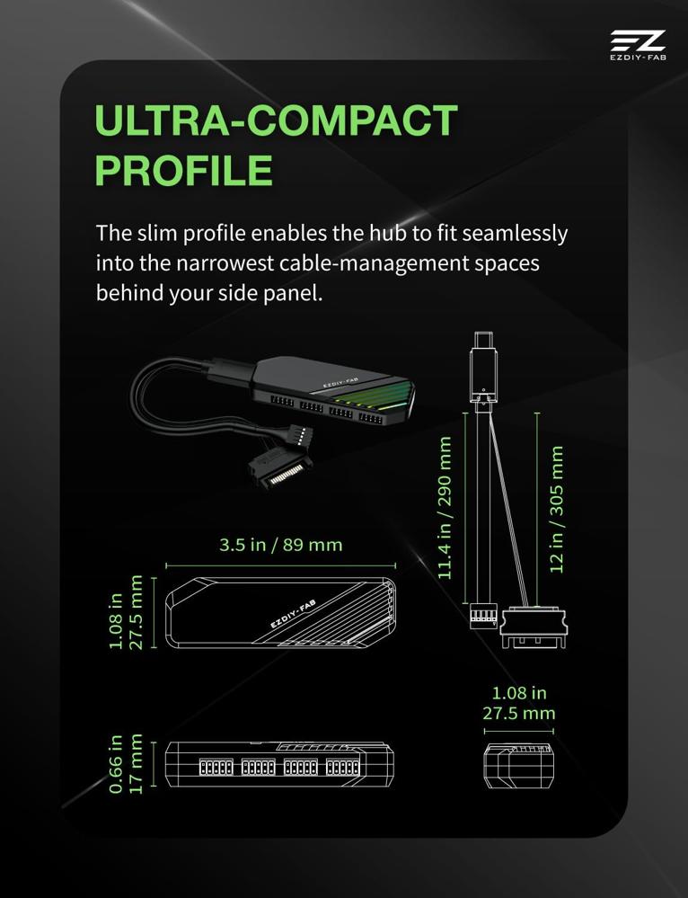 EZDIY-FAB MH01 Internal USB 2.0 9-Pin Hub 4-Port Header Expansion
