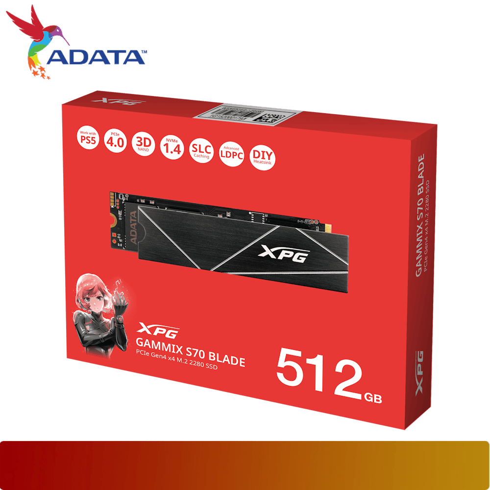 ADATA XPG GAMMIX S70 BLADE 512GB PCIe Gen4x4 M.2 2280 Solid State Drive-6-Nano Komputer