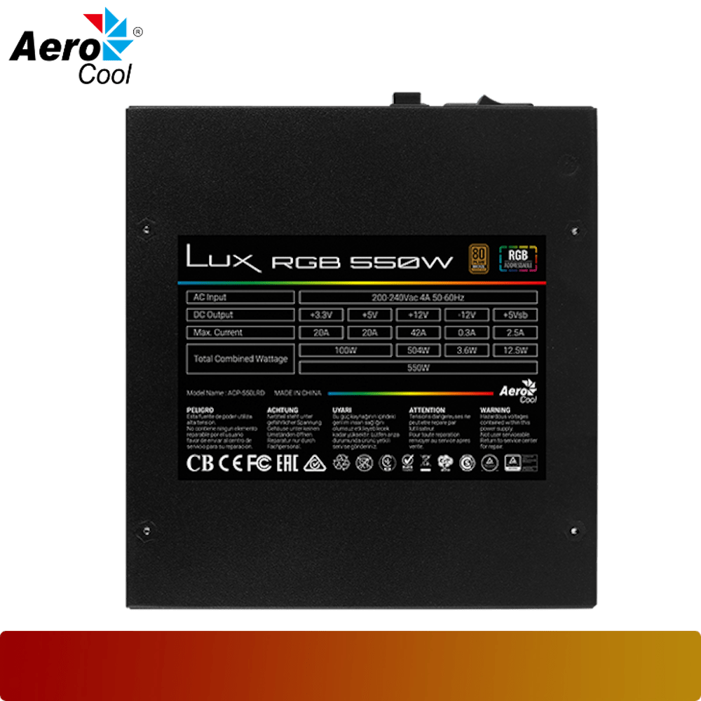 AEROCOOL LUX RGB 550W-6-Nano Komputer