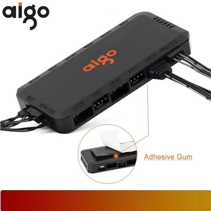 AIGO APC1 PWM Controller Fan Hub with remote control | 6 ARGB & 6 PWM Signal Output Ports - 2 - Nano Komputer