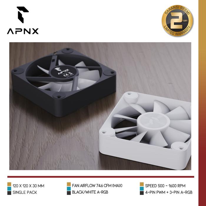 APNX FP1 120 PWM ARGB | 30mm performance fan with sleek new look - 3 - Nano Komputer
