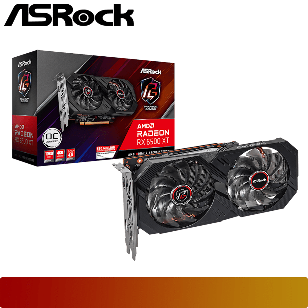 ASROCK AMD Radeon RX 6500 XT Phantom Gaming D 4GB OC-1-Nano Komputer
