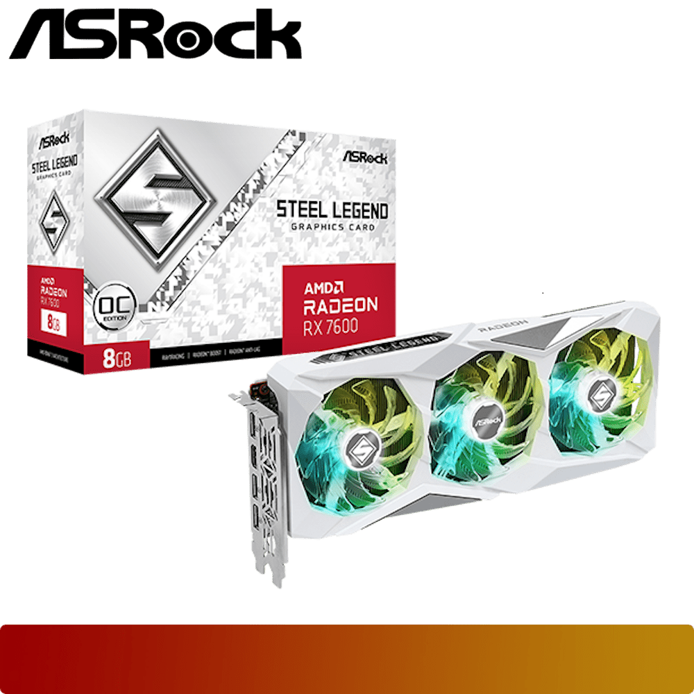 ASROCK AMD Radeon RX 7600 Steel Legend 8GB OC-1-Nano Komputer