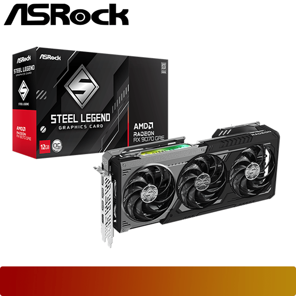 ASROCK AMD Radeon RX 9070 GRE Steel Legend Dark 12GB OC-1-Nano Komputer
