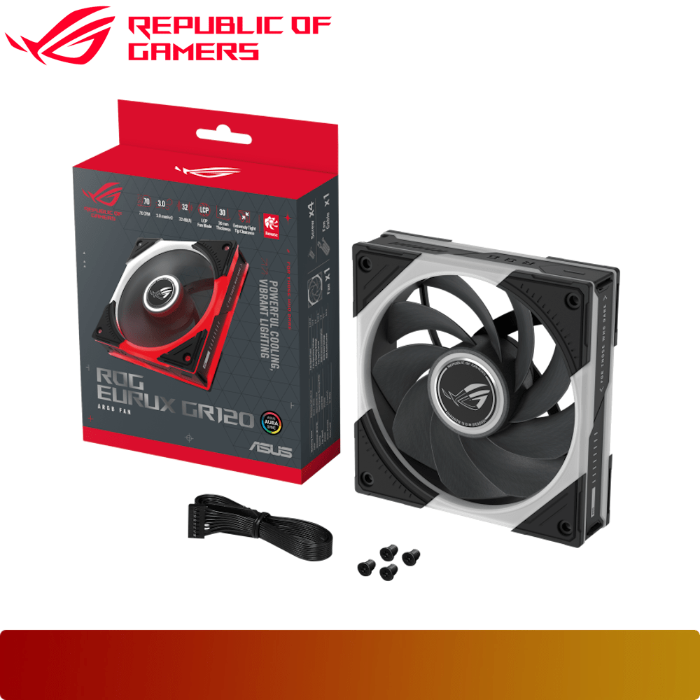 ASUS Bundle ROG Cronox GR801 Black with Extra 5x Asus ROG Eurux GR120 Fan Black-4-Nano Komputer