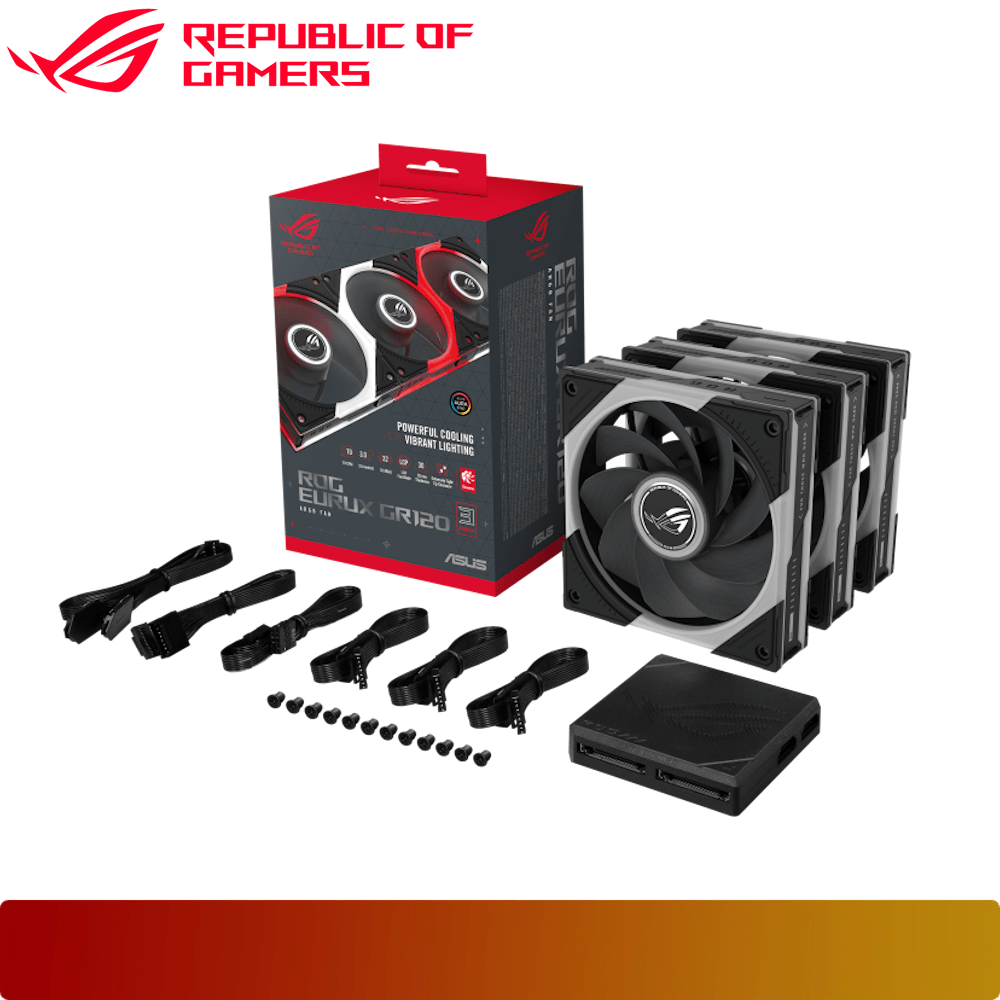 ASUS Bundle ROG Cronox GR801 Black with Extra 5x Asus ROG Eurux GR120 Fan Black-5-Nano Komputer