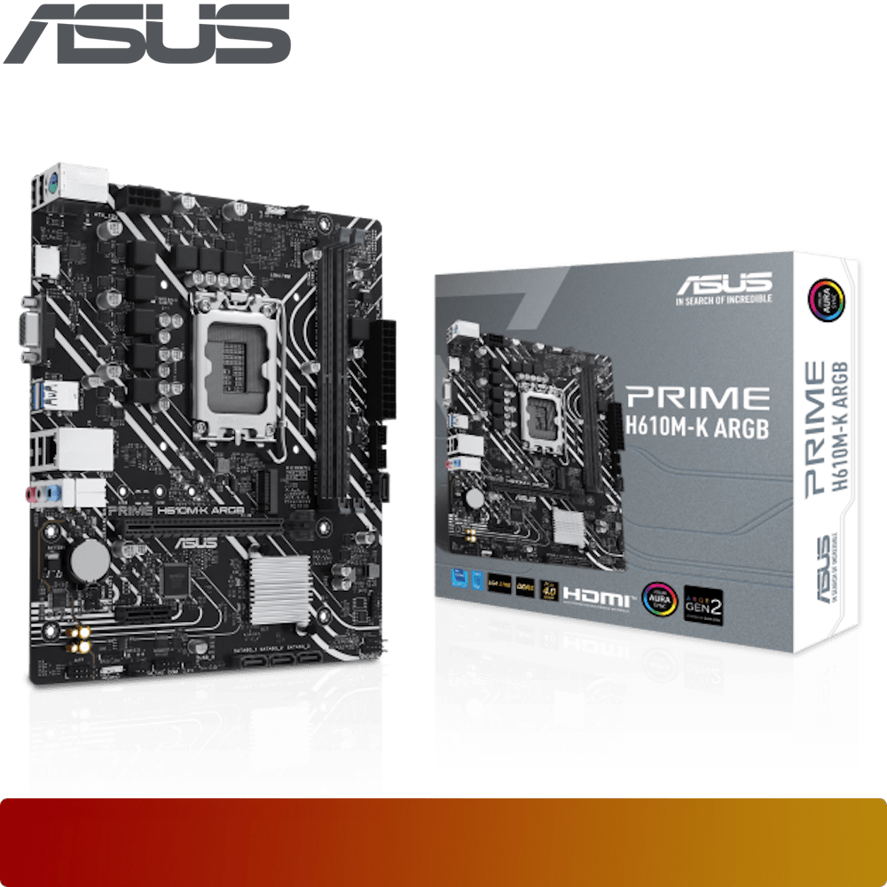ASUS PRIME H610M-K ARGB | Intel H610 LGA 1700 DDR5 Micro ATX-1-Nano Komputer