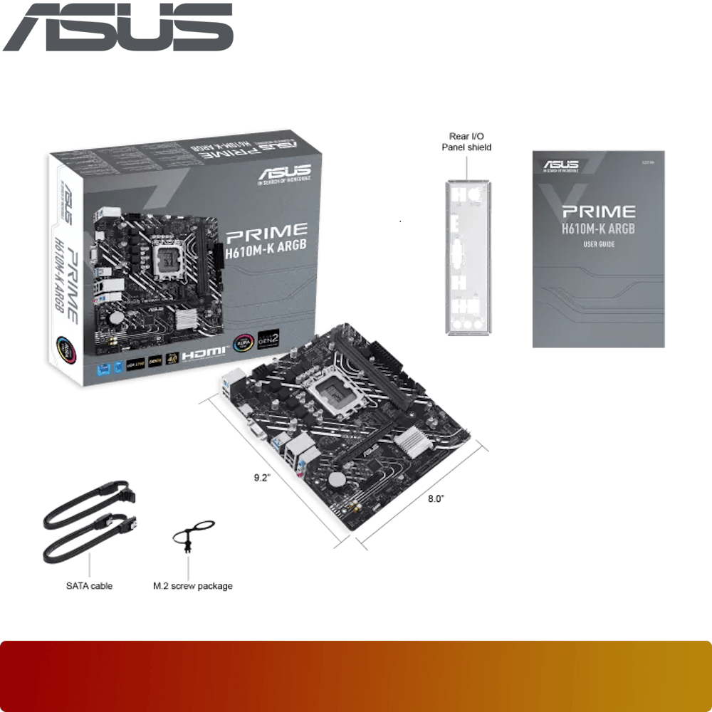 ASUS PRIME H610M-K ARGB | Intel H610 LGA 1700 DDR5 Micro ATX-7-Nano Komputer