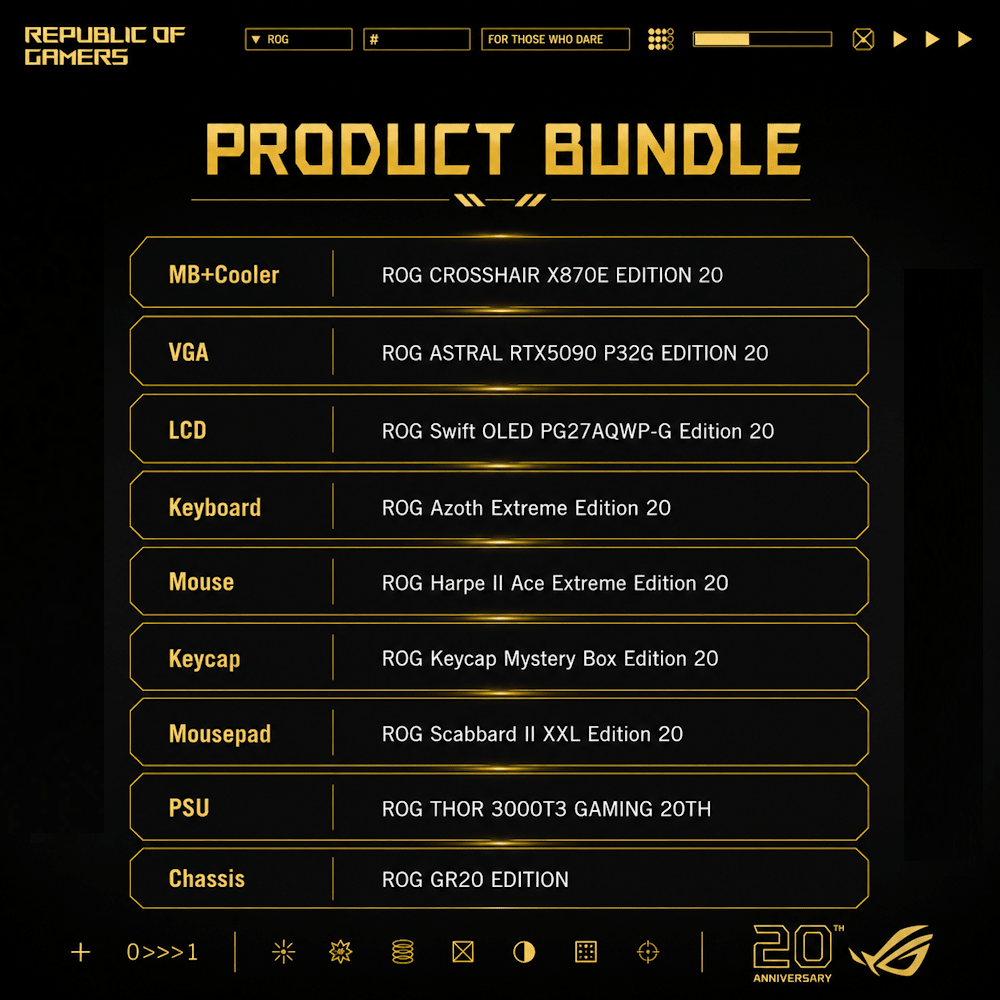 ASUS ROG 20th Anniversary PBA Set-3-Nano Komputer