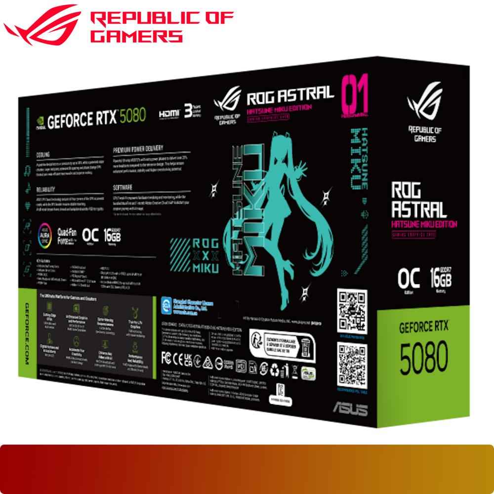 ASUS ROG Astral GeForce RTX 5080 16GB GDDR7 OC HATSUNE MIKU EDITION