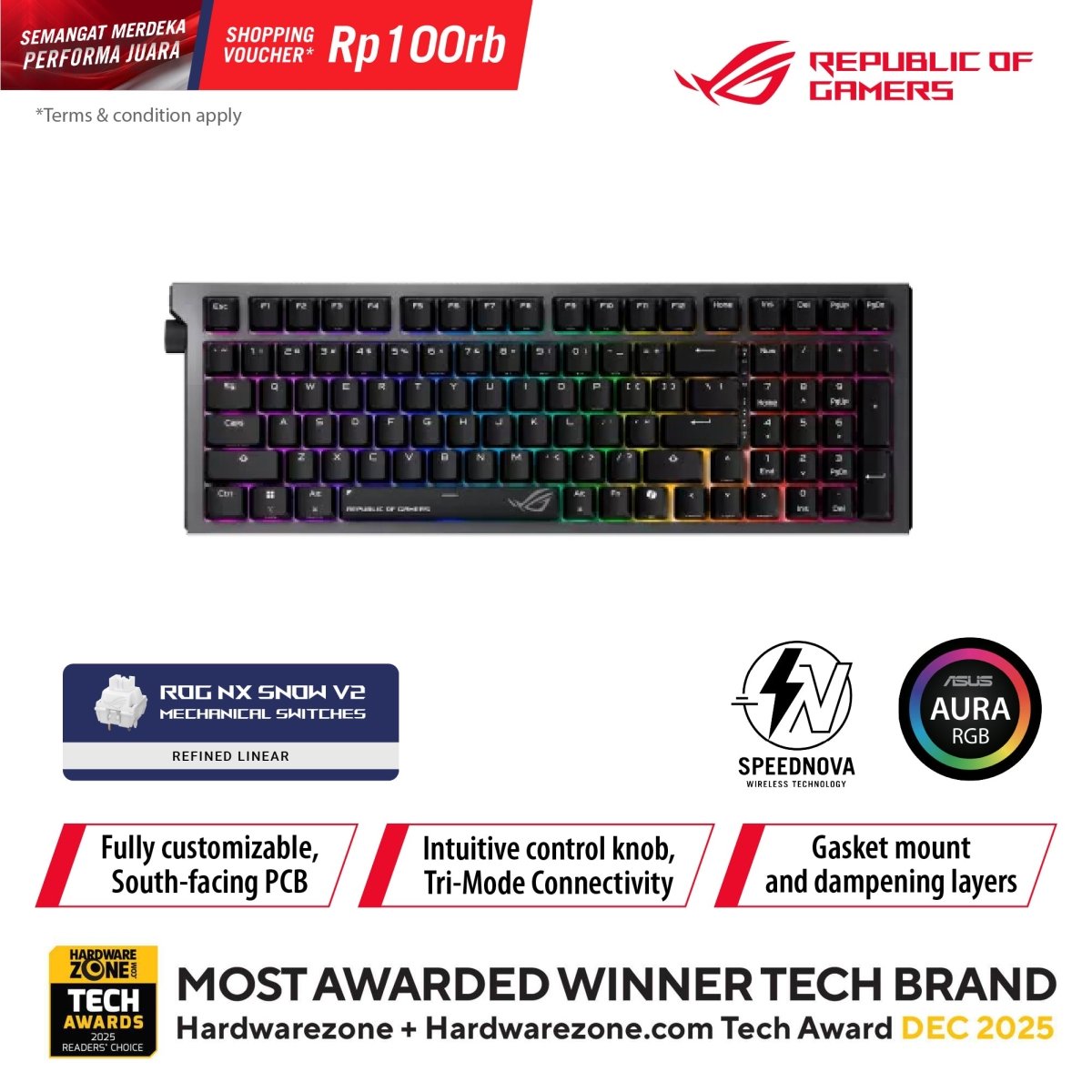 ASUS ROG Strix Morph 96 Wireless Gaming Keyboard-1-Nano Komputer