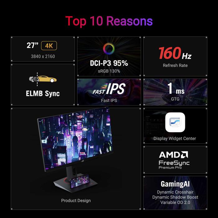 ASUS ROG Strix XG27UCS | 4K Gaming Monitor 27Inch Fast IPS 160Hz 1ms G - Sync - 2 - Nano Komputer