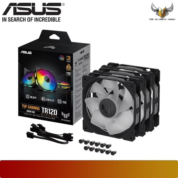 ASUS TUF Gaming TR120 ARGB Reverse Fan Triple Pack with an Extra - Thick 28mm Fan Frame - 7 - Nano Komputer