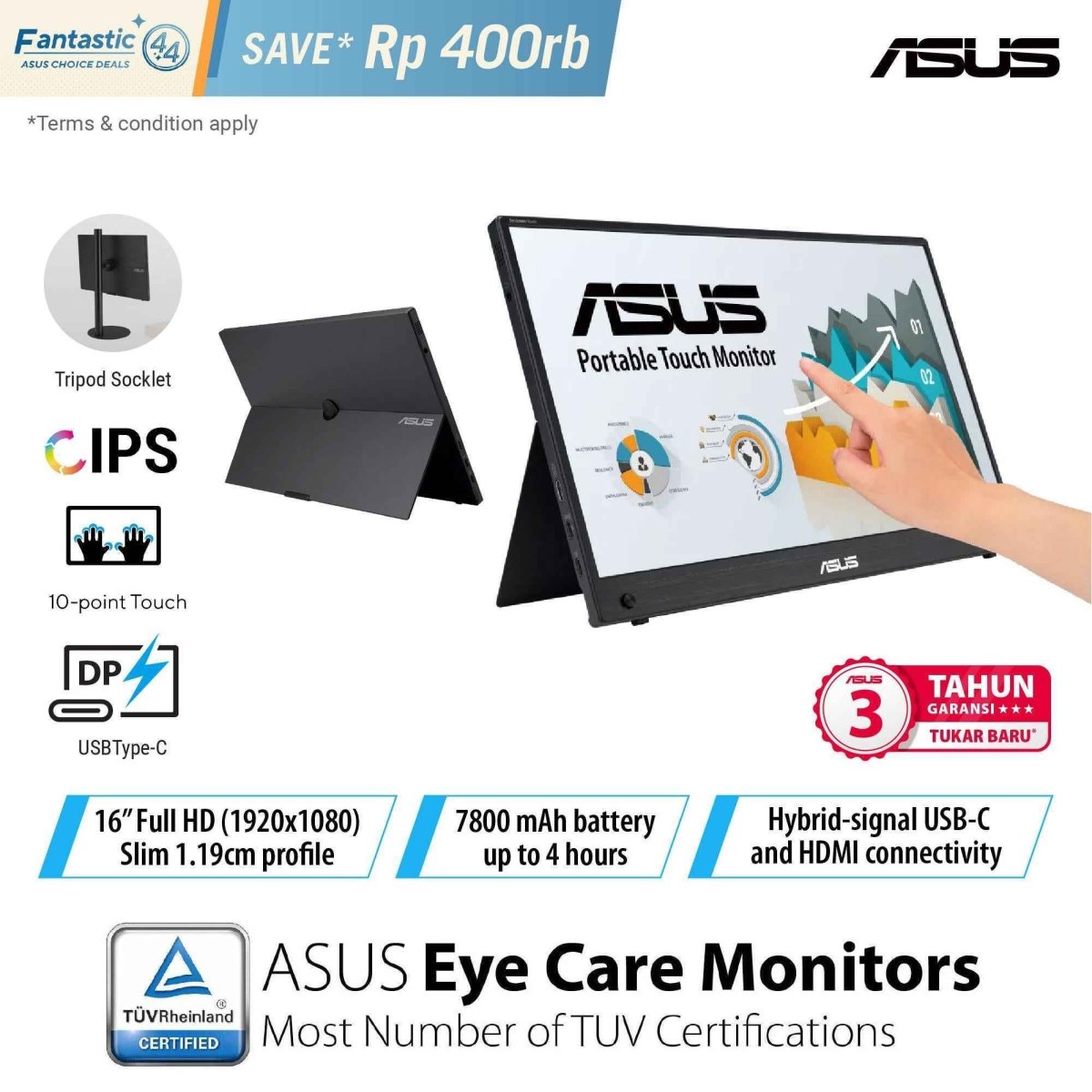 ASUS ZenScreen Touch MB16AMTR - 7 - Nano Komputer