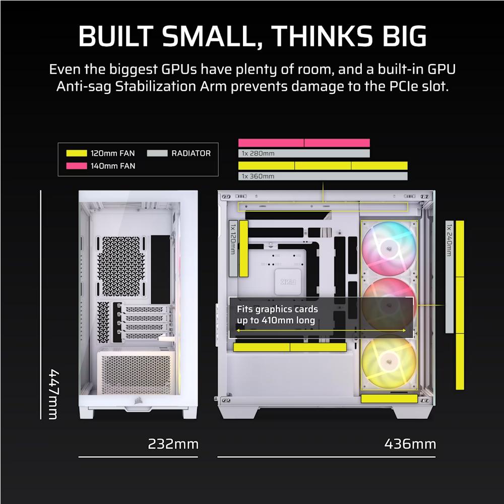 CORSAIR 2800X RS-R ARGB PANORAMIC GLASS Micro-ATX PC Case