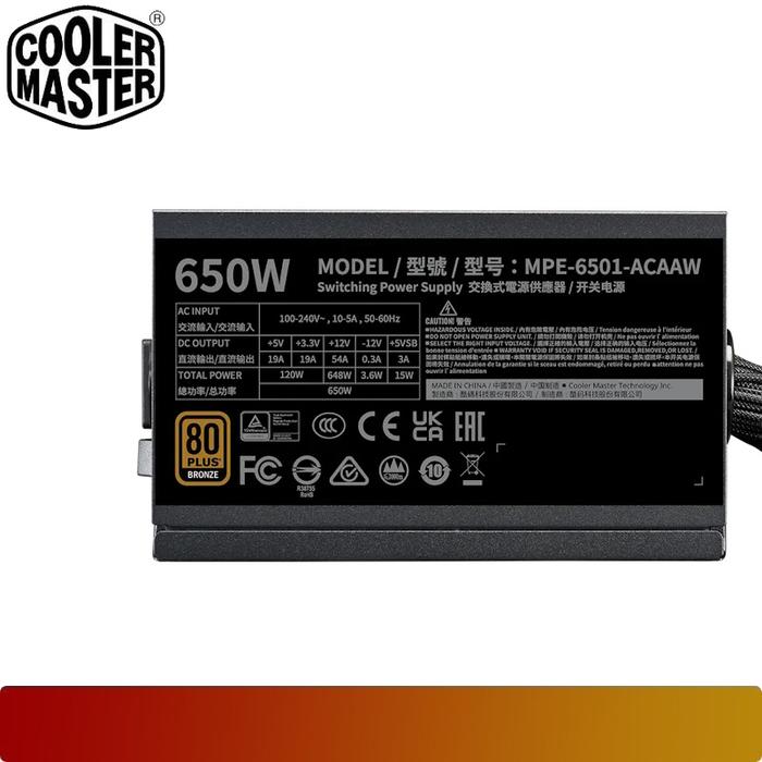 COOLER MASTER MWE Bronze 650 V3 | PSU 650W ATX 3.1 80+ Bronze Non Modular - 2 - Nano Komputer