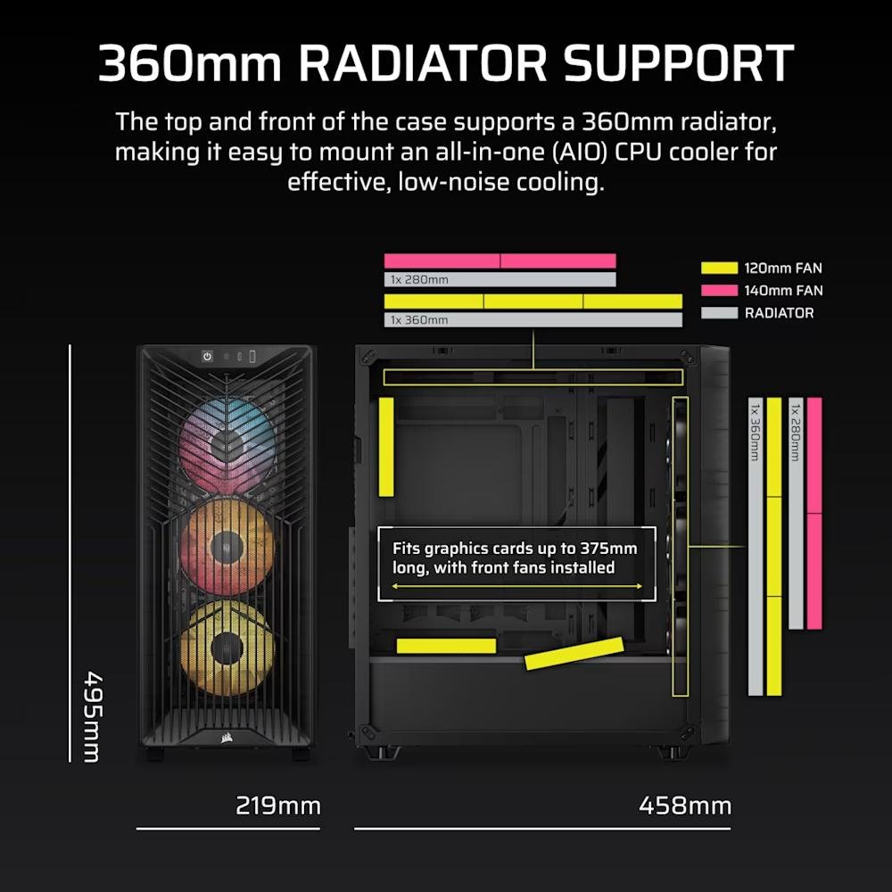 CORSAIR 3200D RS ARGB Mid-Tower PC Case-3-Nano Komputer