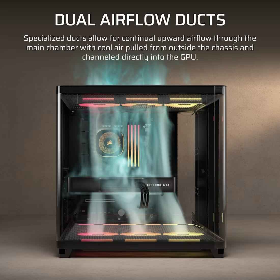 CORSAIR AIR 5400 LX - R RGB iCUE LINK Triple Chamber Mid - Tower PC Case - 4 - Nano Komputer