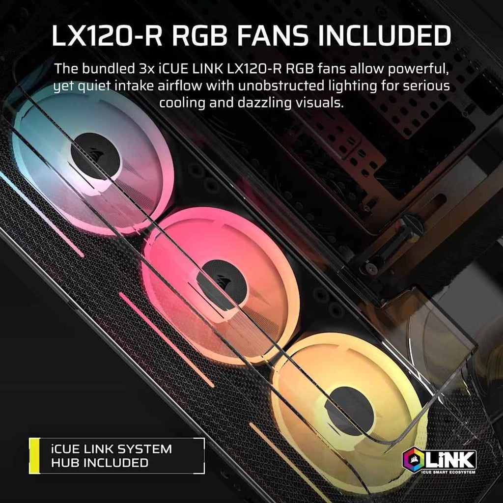 CORSAIR AIR 5400 LX - R RGB iCUE LINK Triple Chamber Mid - Tower PC Case - 6 - Nano Komputer