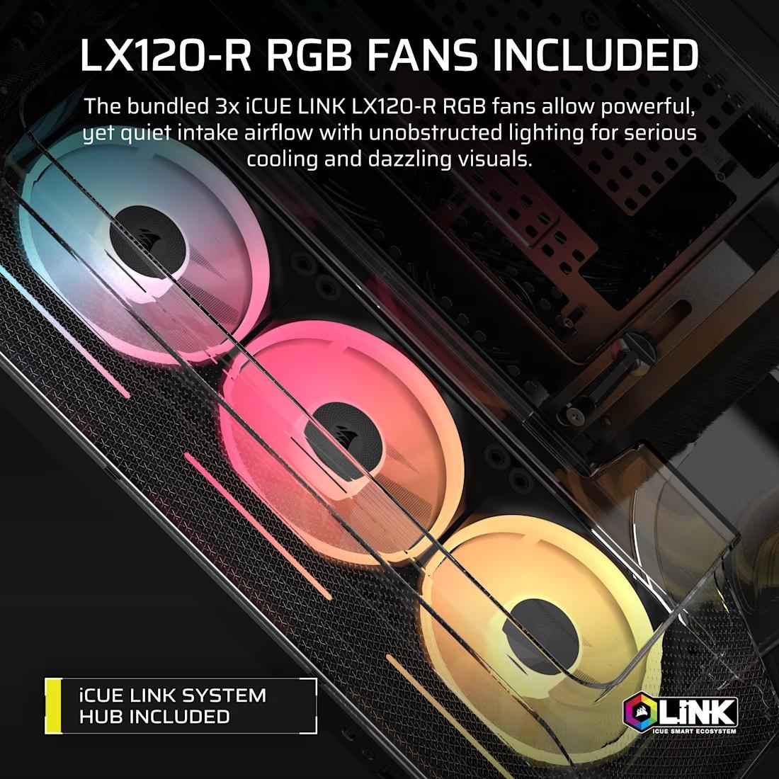 CORSAIR AIR 5400 LX - R RGB iCUE LINK Triple Chamber Mid - Tower PC Case - 6 - Nano Komputer