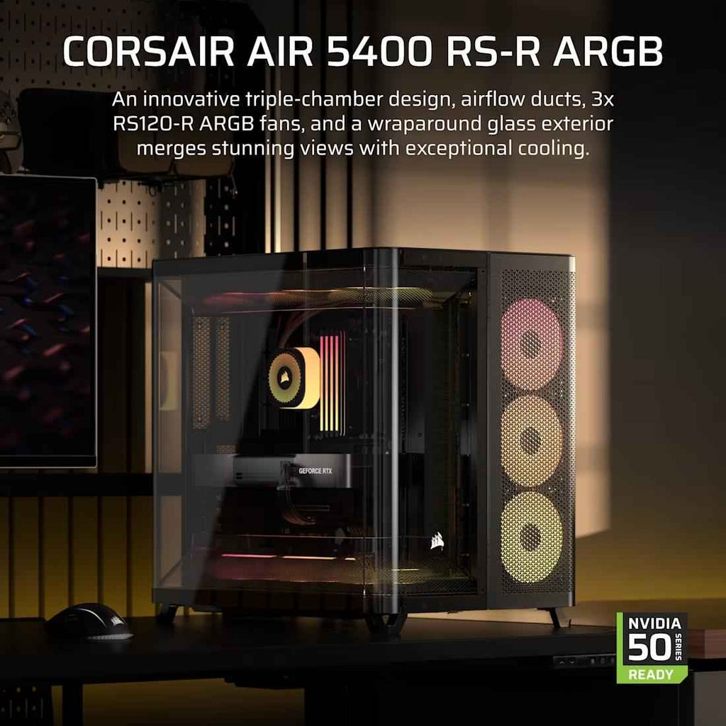 CORSAIR AIR 5400 RS - R ARGB Triple Chamber Mid - Tower PC Case - 2 - Nano Komputer