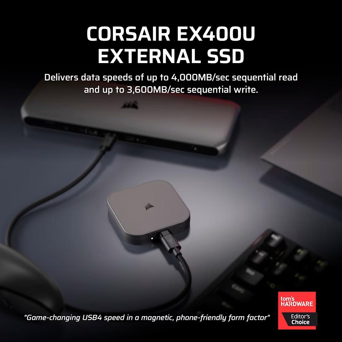 CORSAIR EX400U 4TB USB4 External SSD - 4 - Nano Komputer