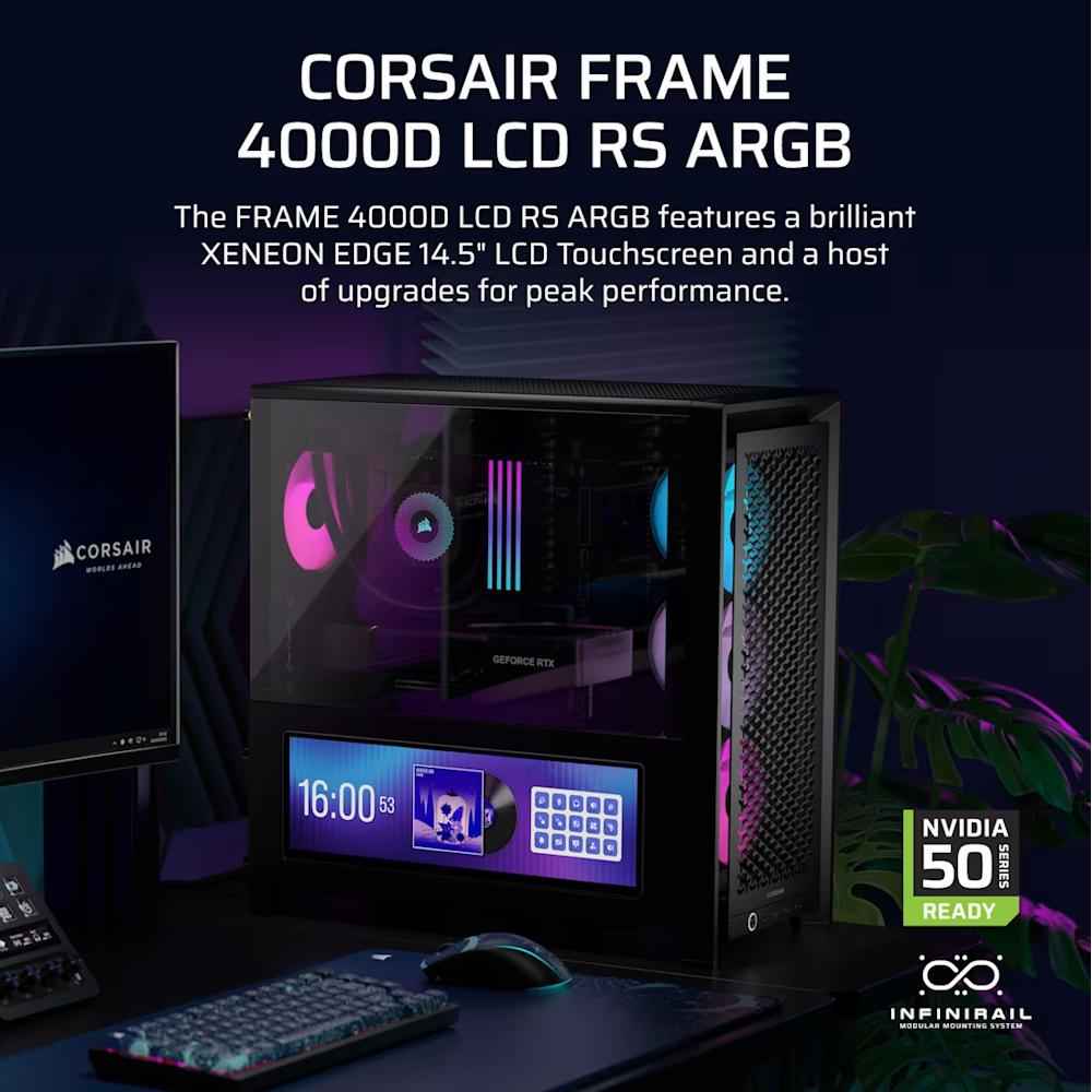CORSAIR FRAME 4000D LCD RS ARGB Premium Mid - Tower PC Case - 2 - Nano Komputer