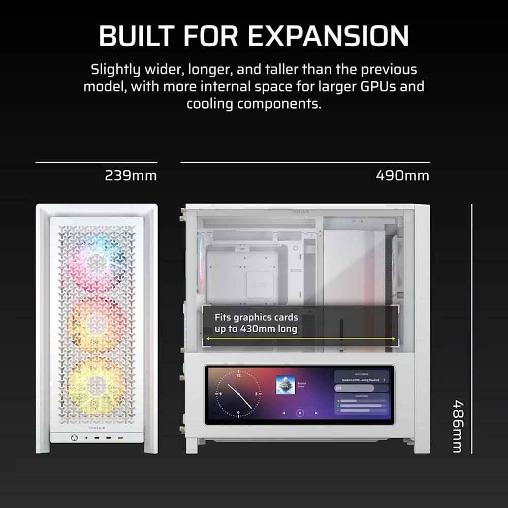 CORSAIR FRAME 4000D LCD RS ARGB Premium Mid - Tower PC Case - 6 - Nano Komputer