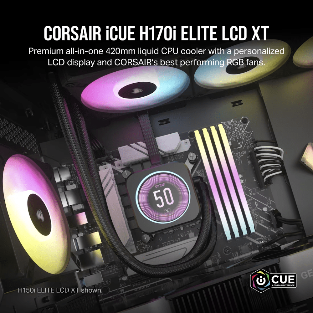 CORSAIR iCUE H170i ELITE LCD XT Display Liquid CPU Cooler - 5 - Nano Komputer