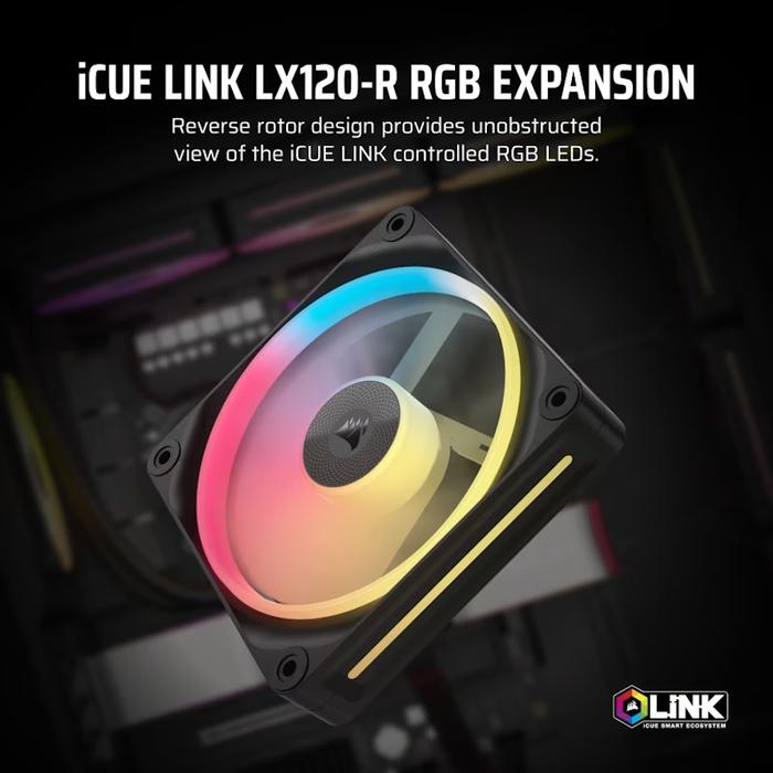 CORSAIR iCUE LINK LX120 - R RGB Single Pack 120mm PWM Reverse Fan Expansion - 2 - Nano Komputer