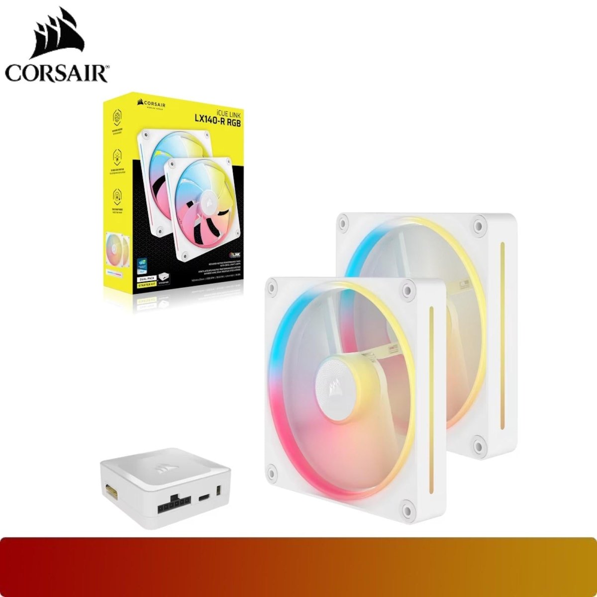 CORSAIR iCUE LINK LX140 - R RGB Dual Pack 140mm PWM Reverse Fans Starter Kit - 9 - Nano Komputer
