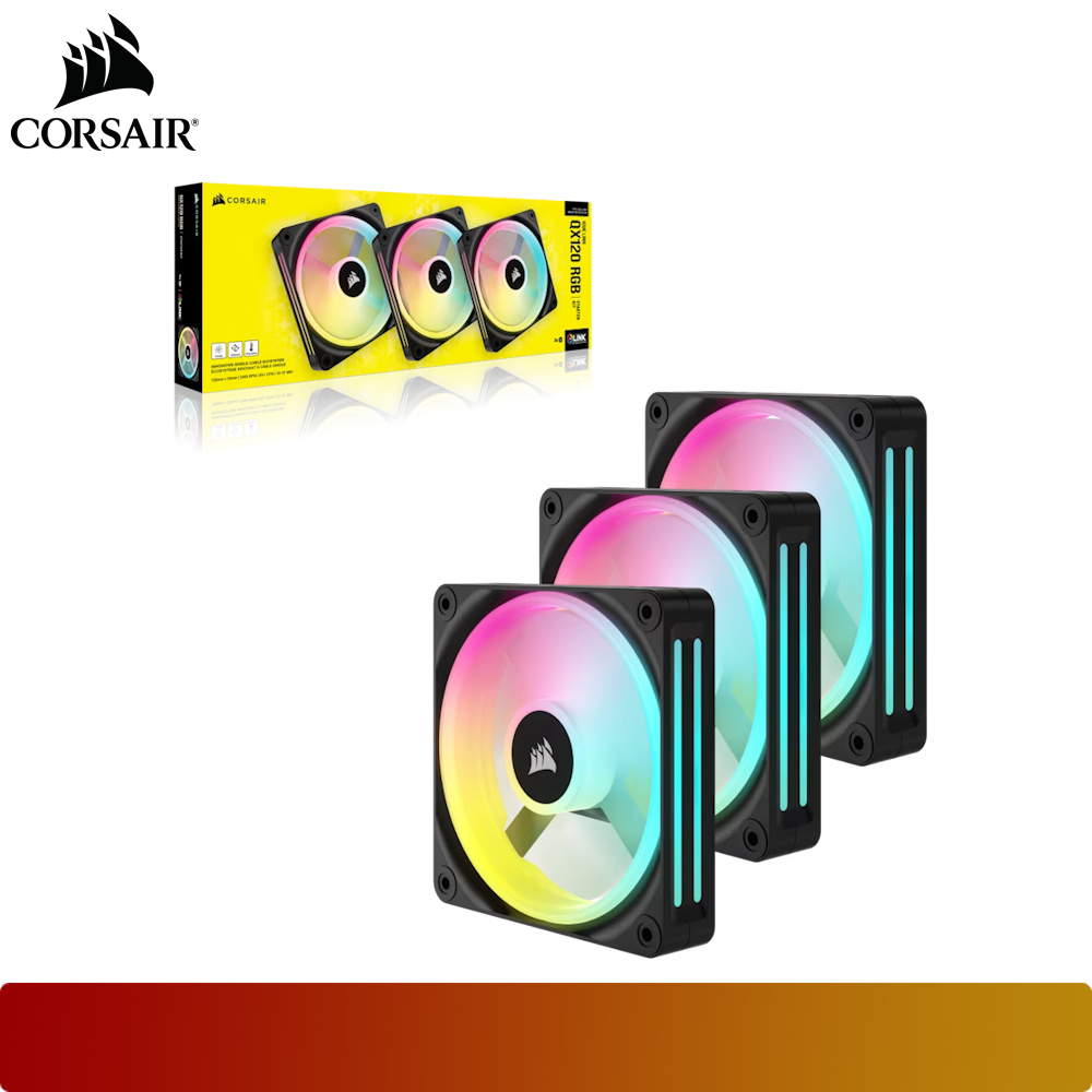 CORSAIR iCUE LINK QX120 RGB Triple Pack 120mm PWM PC Fans Starter Kit with iCUE LINK System Hub - 8 - Nano Komputer
