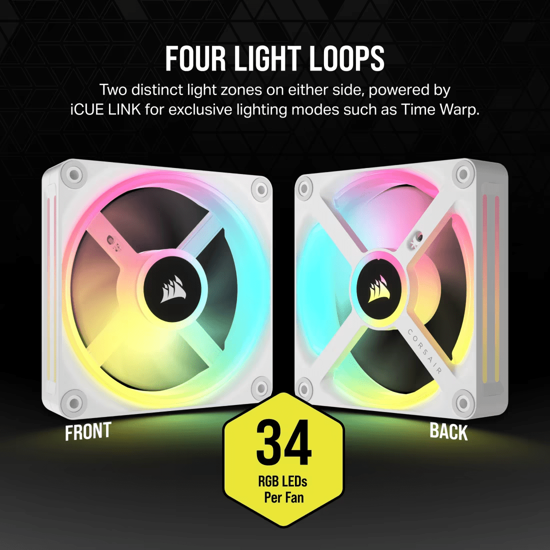 CORSAIR iCUE LINK QX120 RGB Triple Pack 120mm PWM PC Fans Starter Kit with iCUE LINK System Hub - 3 - Nano Komputer